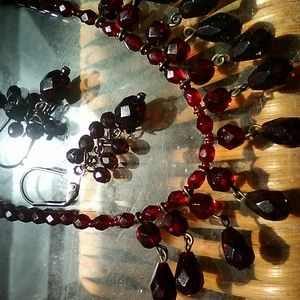 Robert Rose Crystal Necklace and Earrings